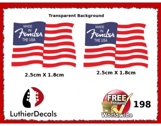 Fender Flag Guitar Decal Made In USA 198